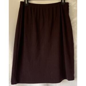 Field Manor Modern Classic Brown A Line Skirt 100% Merino Wool Vintage L